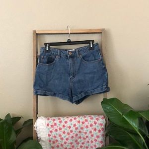 Dark blue denim shorts